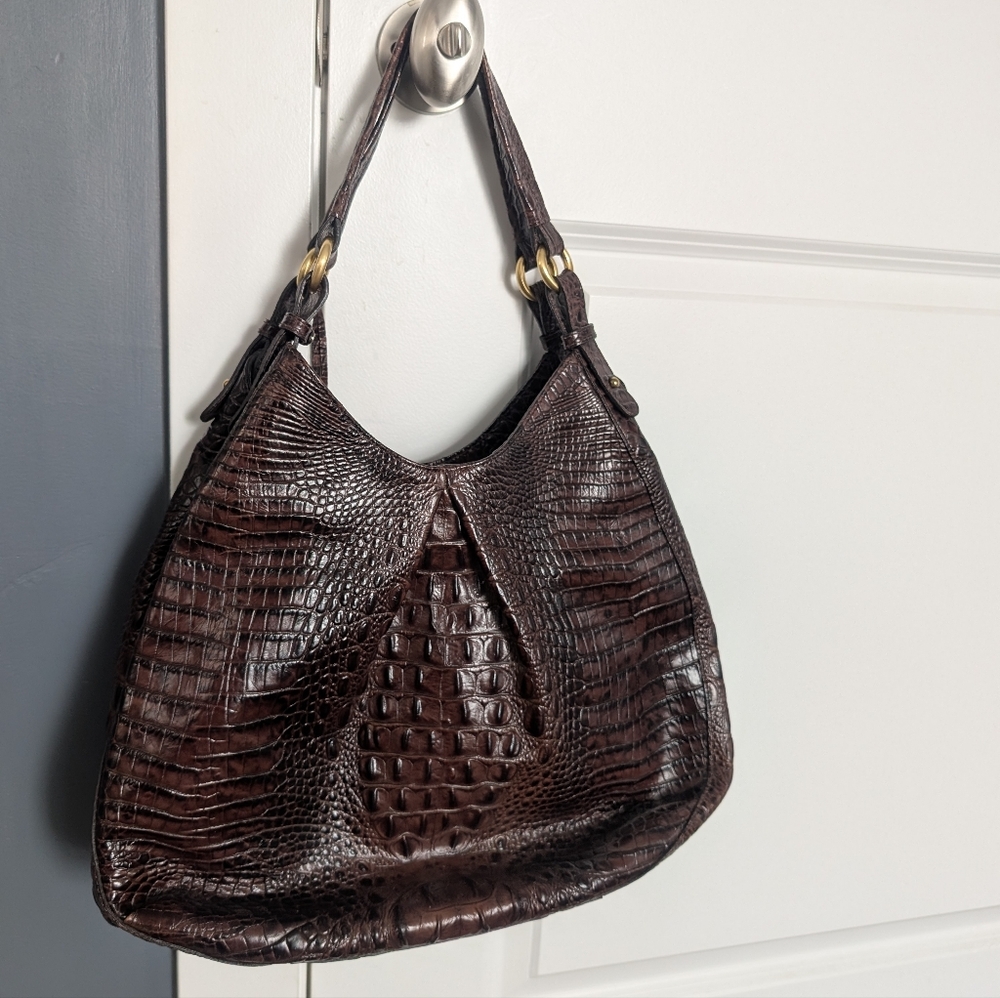 Brahmin Brown Crocodile-Embossed Women's Bag